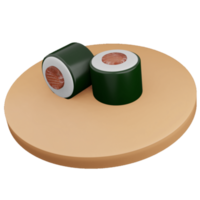 Sushi ilustração Projeto dentro 3d estilo png