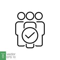 Eligible icon. Simple outline style. Able, adept, adequate, capable, competent, deserving, dextrose concept. Thin line symbol. Vector symbol illustration isolated on white background. EPS 10.