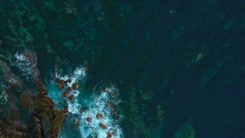 en volant au dessus le des nuages plus de le île de Tenerife - une vue de le colonies et le teide volcan. canari îles video