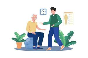 A Doctor Helps Patients Improve Daily Activities vector