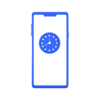 3D Style Clock In Smartphone Screen Blue Element. png