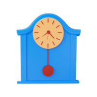 3D Bulova Pendulum Clock Icon In Blue And Orange Color. png