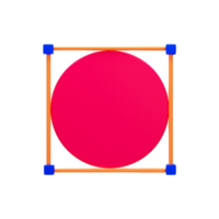 Rosa desenhar círculo ícone dentro 3d estilo. png