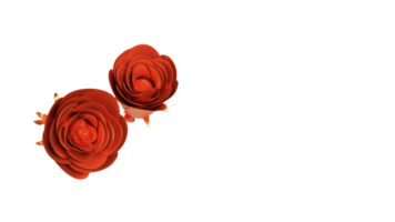 3D Beautiful Rose Flowers On White Background And Copy Space. png