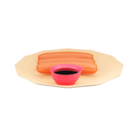 3D Illustration of Churros Dish Plate Icon. png