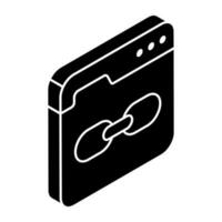 An icon design of linked website vector