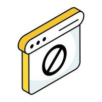 An icon design of ban website vector