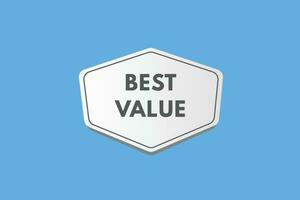 Best Value text Button. Best Value Sign Icon Label Sticker Web Buttons vector