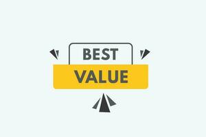 Best Value text Button. Best Value Sign Icon Label Sticker Web Buttons vector