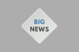 Big News text Button. Big News Sign Icon Label Sticker Web Buttons vector