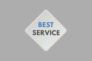 Best Service text Button. Best Service Sign Icon Label Sticker Web Buttons vector