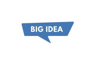 Big Idea text Button. Big Idea Sign Icon Label Sticker Web Buttons vector