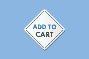 Add to cart text Button. Add to cart Sign Icon Label Sticker Web Buttons vector