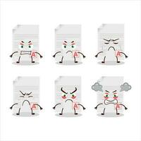 Grades paper cartoon character with various angry expressions vector