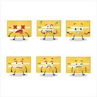 Payment check paper cartoon character with nope expression vector