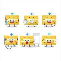 Doctor profession emoticon with payment check paper cartoon character vector