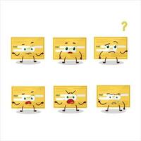 Cartoon character of payment check paper with what expression vector