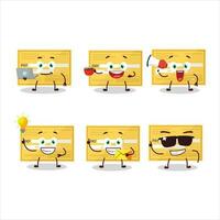 Payment check paper cartoon character with various types of business emoticons vector