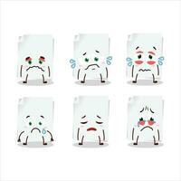 Blank sheet of paper cartoon character with sad expression vector