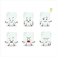 Cartoon character of blank sheet of paper with what expression vector