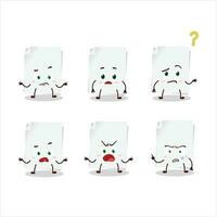 Cartoon character of blank sheet of paper with what expression vector