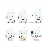 Cartoon character of blank sheet of paper with various chef emoticons vector