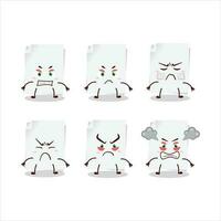 Blank sheet of paper cartoon character with various angry expressions vector