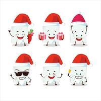 Papa Noel claus emoticones con blanco sábana de papel dibujos animados personaje vector