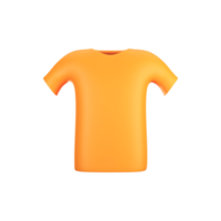 3d geven van t-shirt element in geel kleur. png