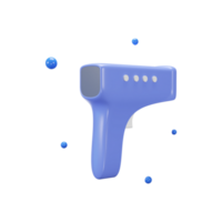 3D Rendering Style Blue Thermal Gun Over Dust Particle Background. png