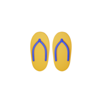 Blue And Yellow Illustration Of Slipper 3D Icon. png