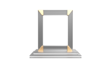 3D Render Glass Frame Stand or Product Display Podium Icon. png