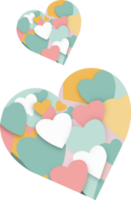 Pastel Color Paper Tiny Hearts Inside Heart Shapes. png