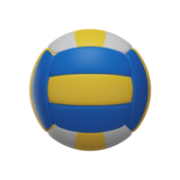 Top View of Volleyball 3D Render Icon In Blue And Yellow Color. png