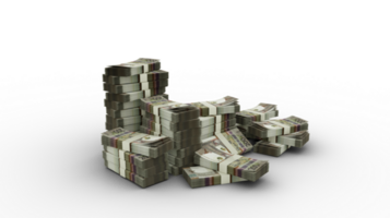 stack van 100 aruba florijn notities. 3d renderen van bundels van geld geïsoleerd Aan transparant achtergrond png