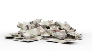 3D Stack of 100 Azerbaijani manat notes isolated on transparent background png