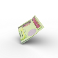 Single 20000 Mongolian togrog note isolated on transparent background. 3d rendering png