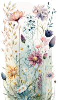 fleur bouquet aquarelle clipart ai généré png