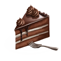 Chocolat gâteau aquarelle clipart ai généré png