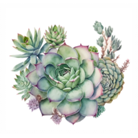 succulento impianti acquerello clipart ai generato png