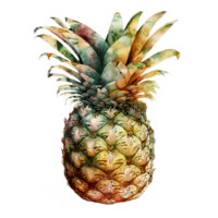 waterverf ananas clip art ai gegenereerd png