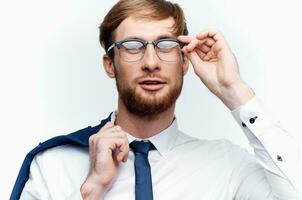 bearded man in suit businessman finance office photo