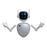 Robot 3d character with explaining gesture png