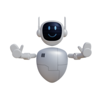 Robot 3d character with stop gesture png