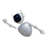 robô 3d personagem vôo modo png