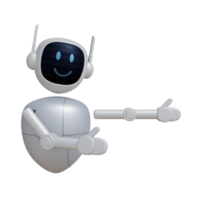 Robot 3d character pointing to right direction png