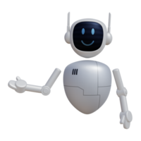 Robot 3d character with explaining gesture png