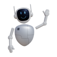 Robot 3d character say hi pose png