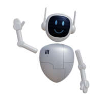 Roboter 3d Charakter sagen Hallo Pose png