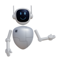 Robot 3d character with explaining gesture png